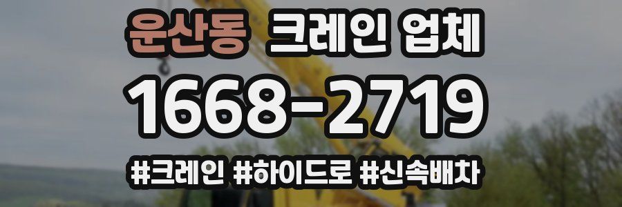 운산동 크레인 업체
