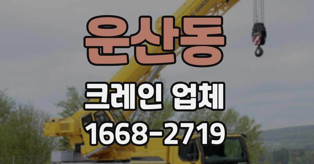 운산동 크레인 업체