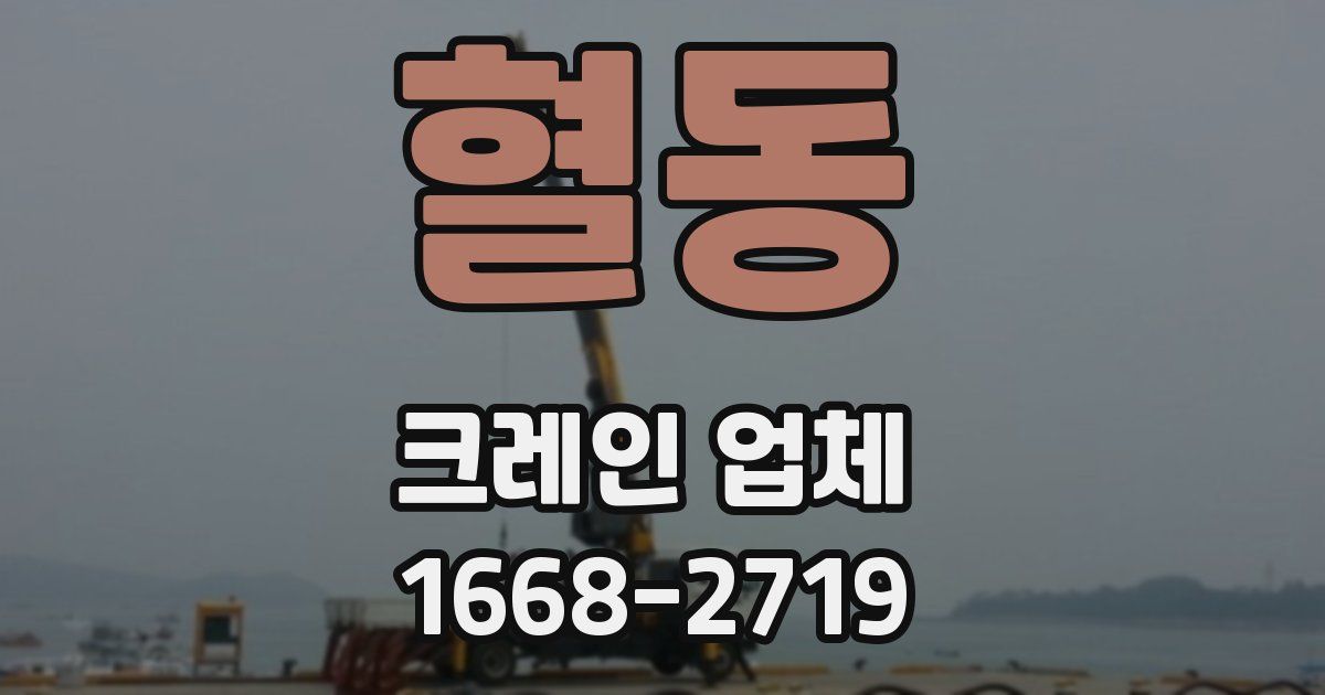 혈동 크레인 업체