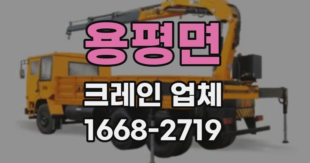 용평면 크레인 업체