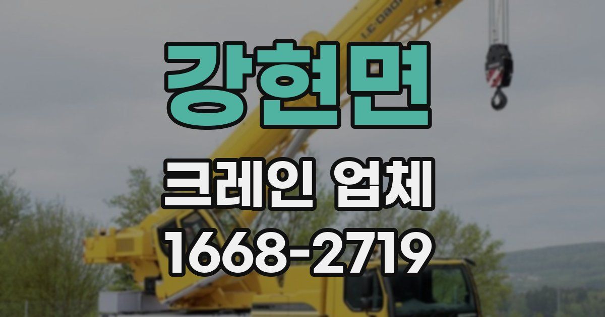 강현면 크레인 업체