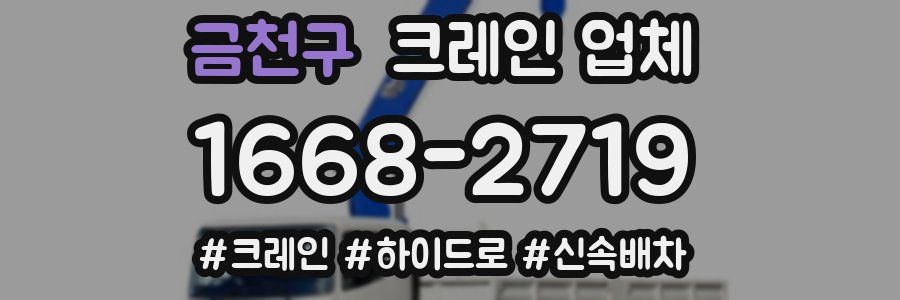 금천구 크레인 업체