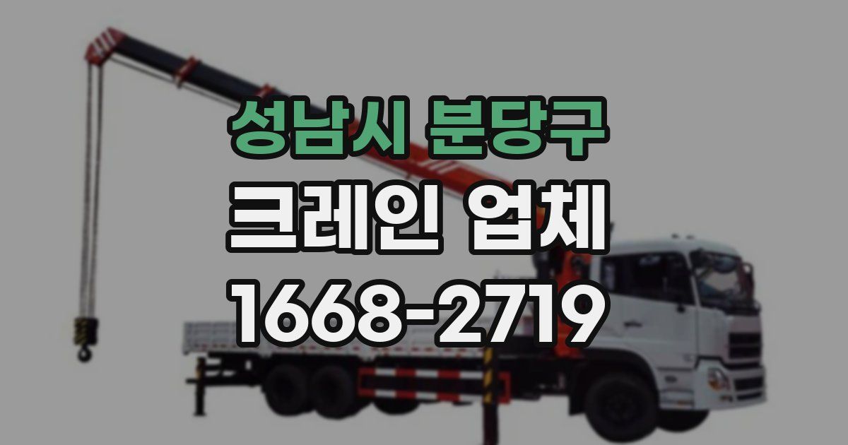 성남시 분당구 크레인 업체