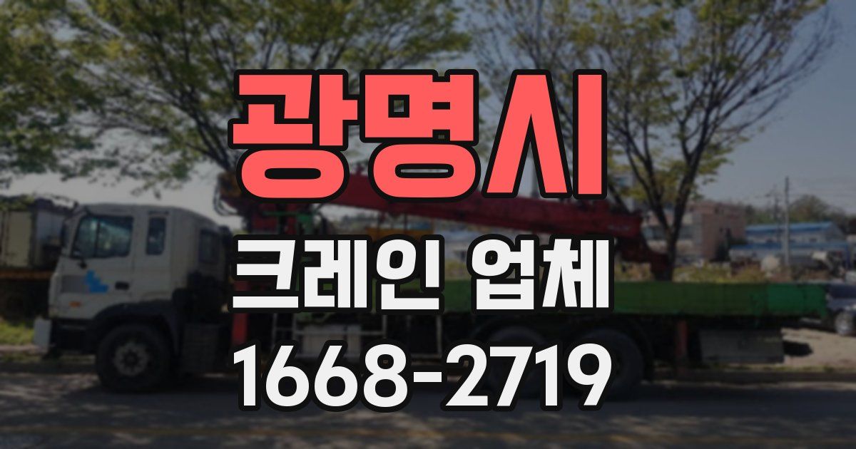 광명시 크레인 업체