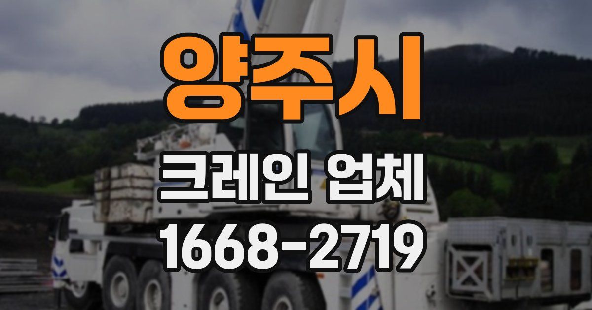 양주시 크레인 업체
