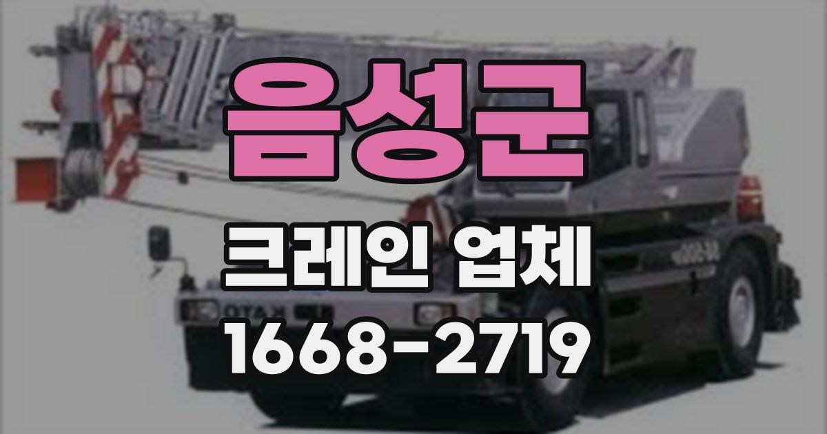 음성군 크레인 업체
