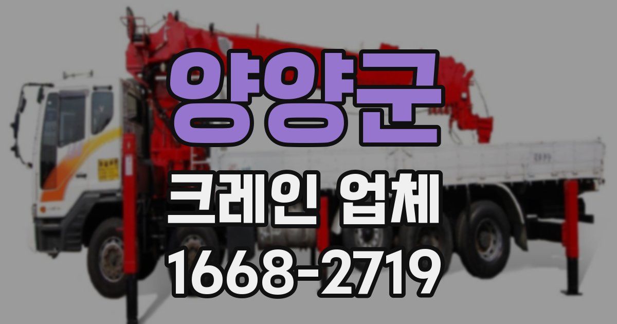 양양군 크레인 업체