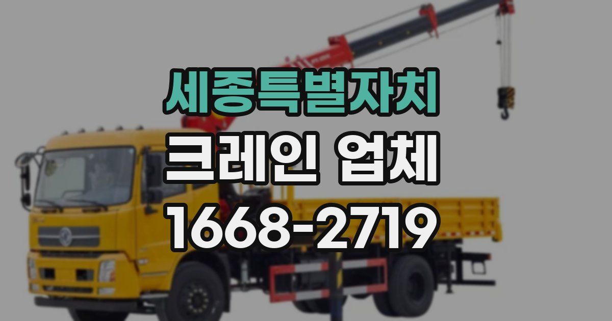 세종특별자치 크레인 업체