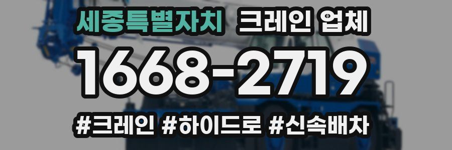 세종특별자치 크레인 업체