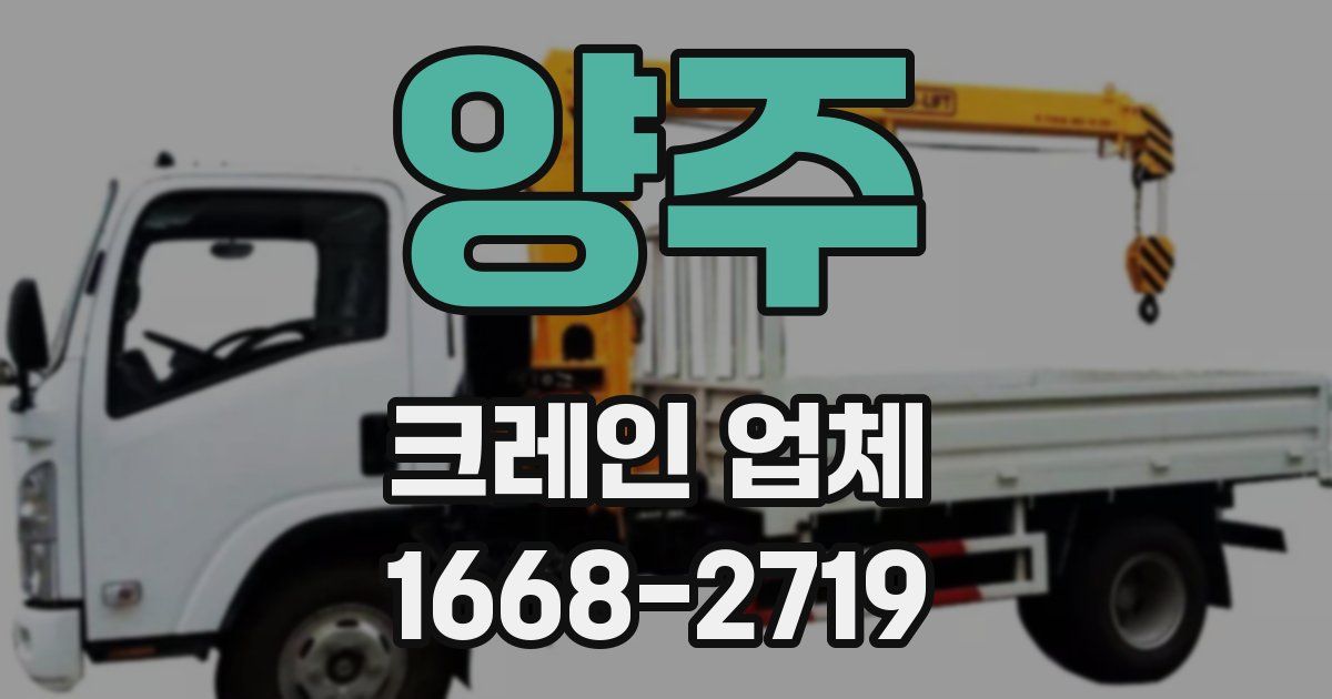 양주 크레인 업체
