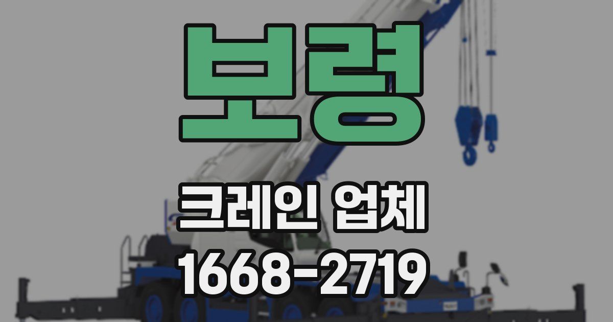 보령 크레인 업체