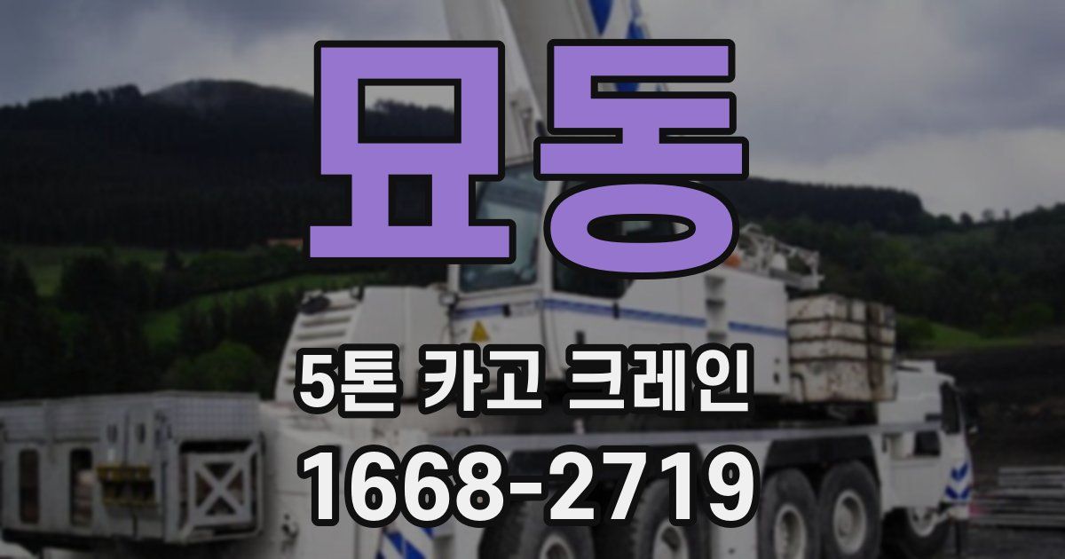 묘동 5톤 카고 크레인