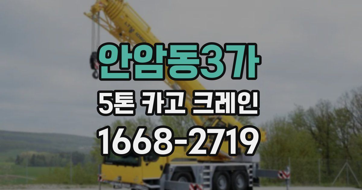 안암동3가 5톤 카고 크레인