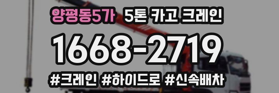 양평동5가 5톤 카고 크레인