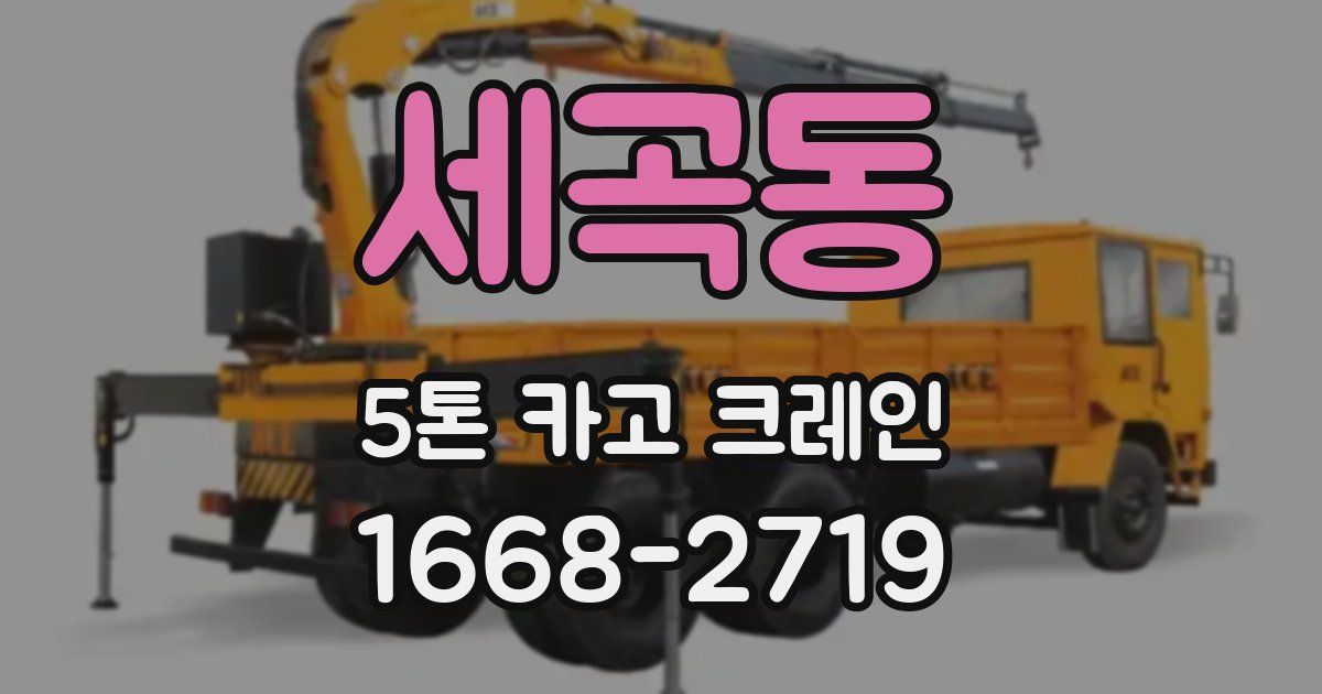 세곡동 5톤 카고 크레인