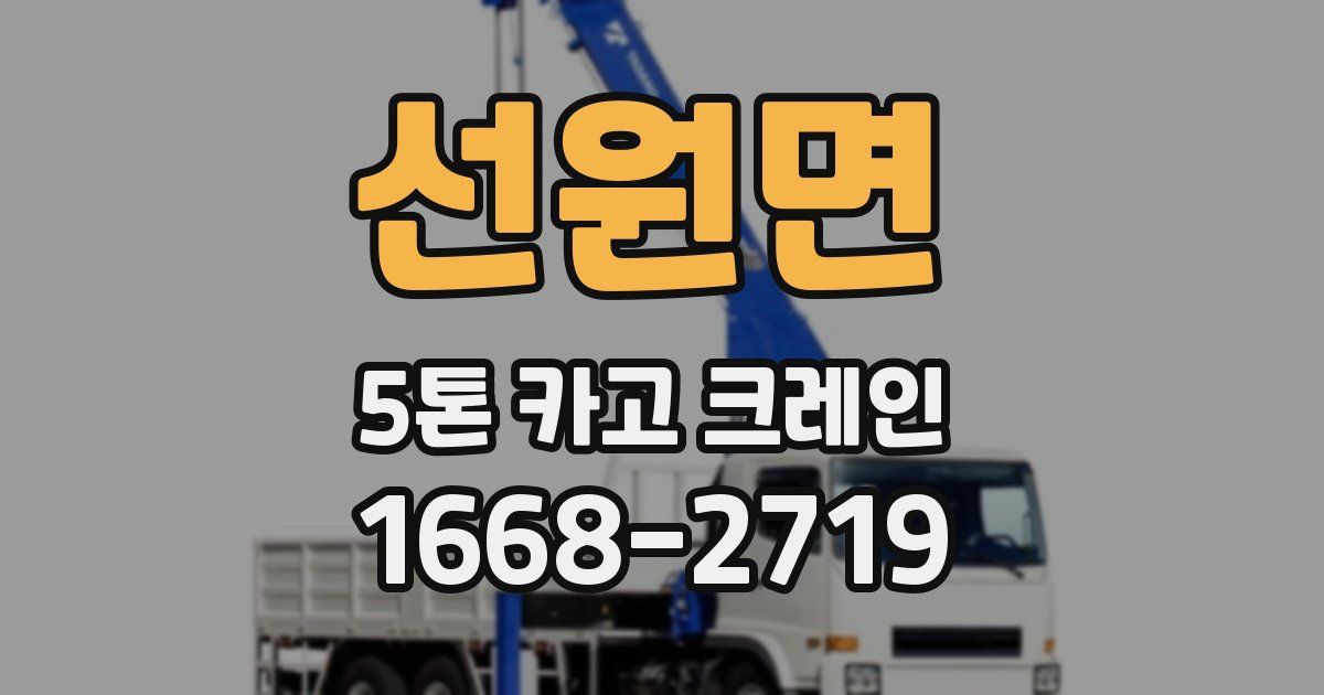 선원면 5톤 카고 크레인