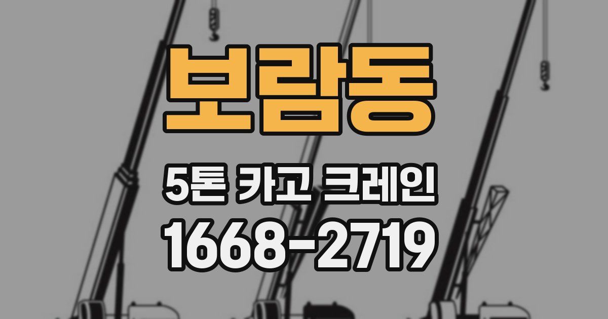 보람동 5톤 카고 크레인