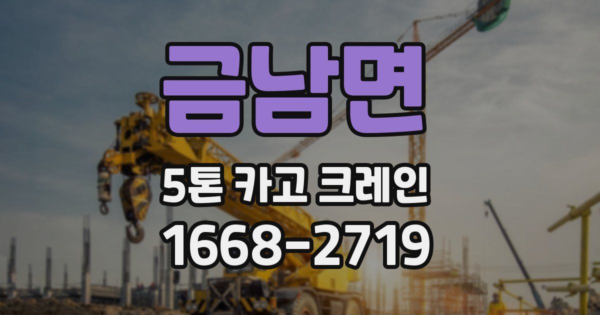 금남면 5톤 카고 크레인