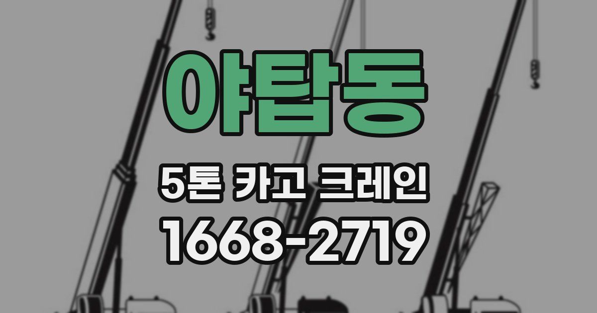 야탑동 5톤 카고 크레인