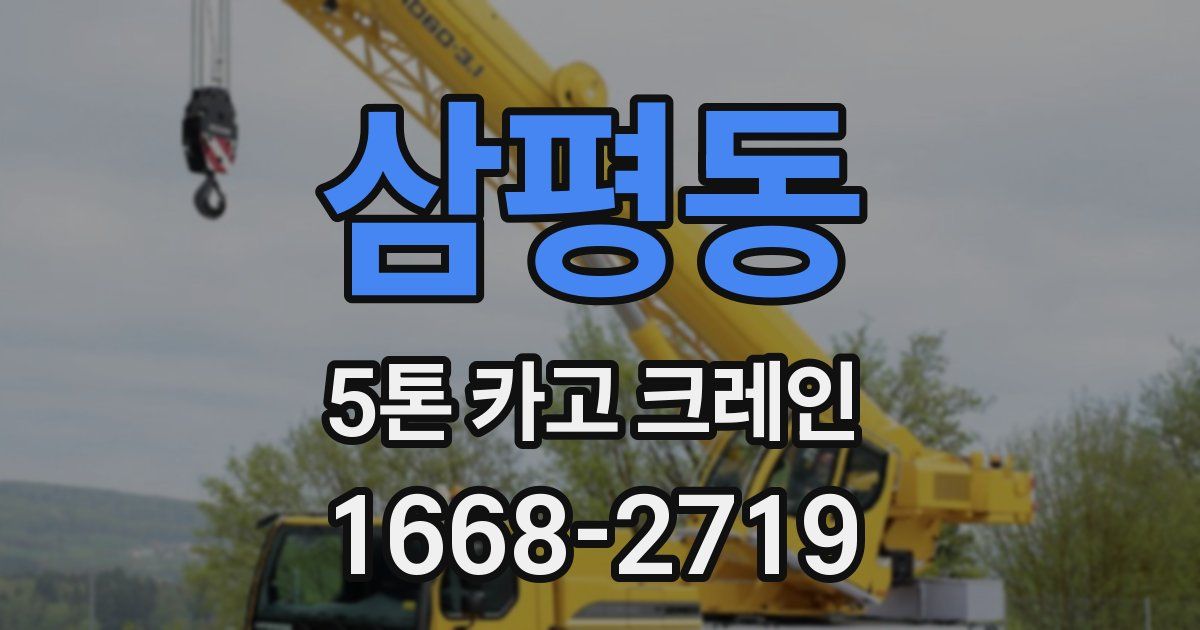 삼평동 5톤 카고 크레인