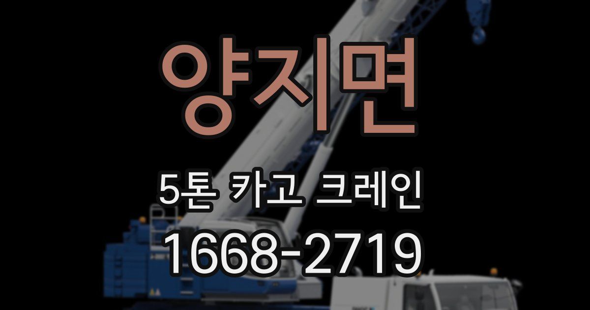 양지면 5톤 카고 크레인