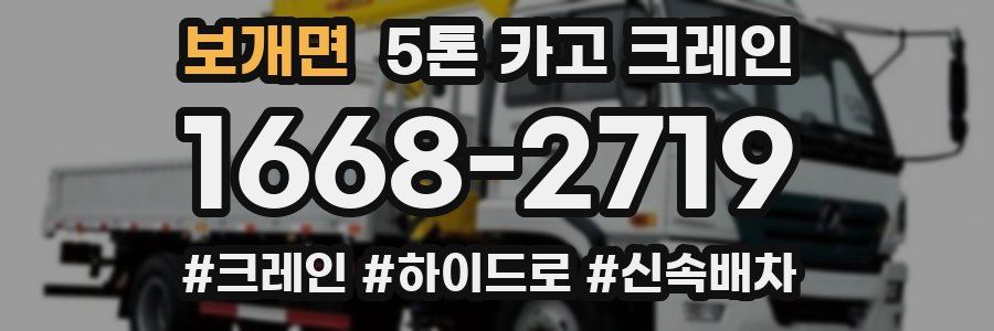보개면 5톤 카고 크레인