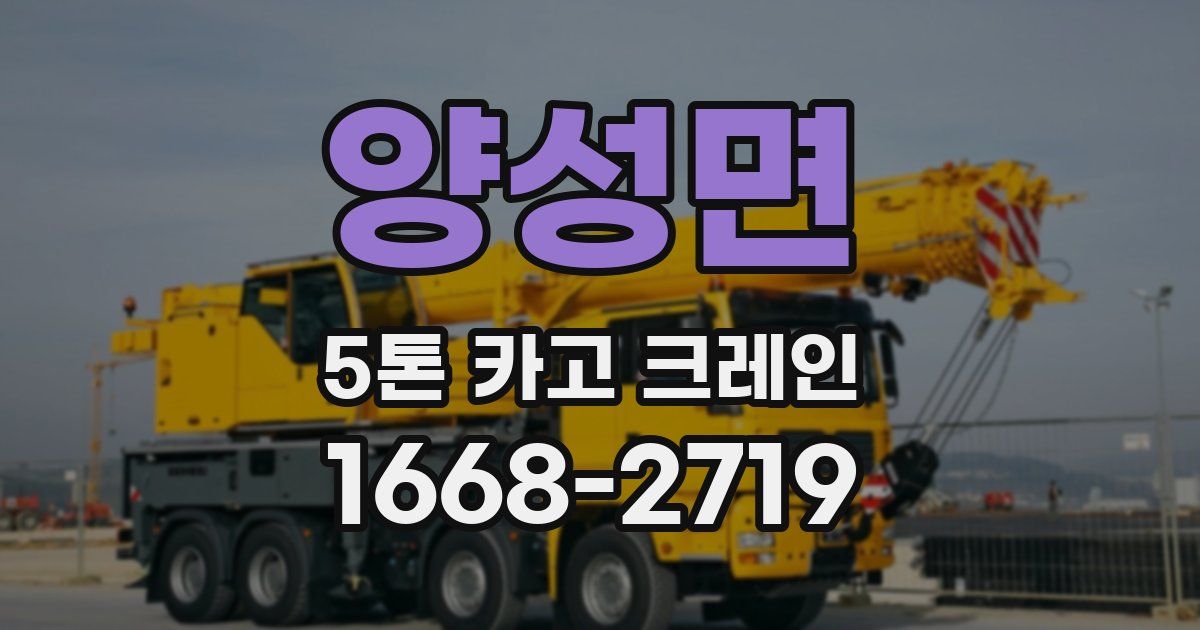 양성면 5톤 카고 크레인