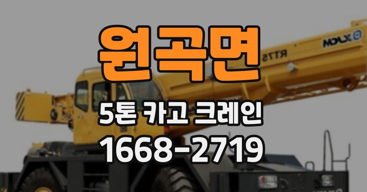 원곡면 5톤 카고 크레인