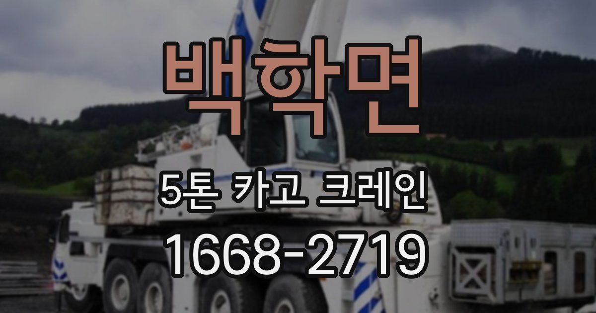 백학면 5톤 카고 크레인
