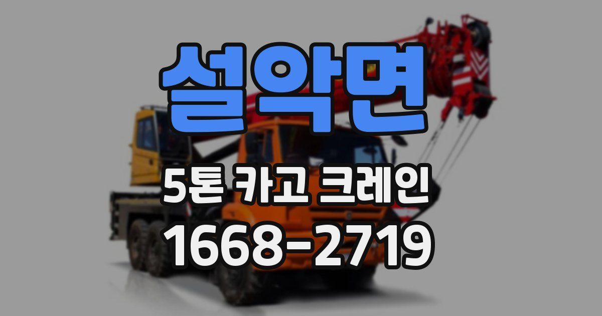 설악면 5톤 카고 크레인