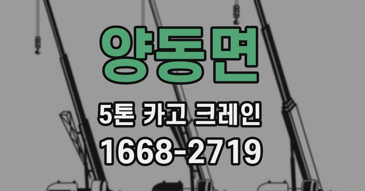 양동면 5톤 카고 크레인