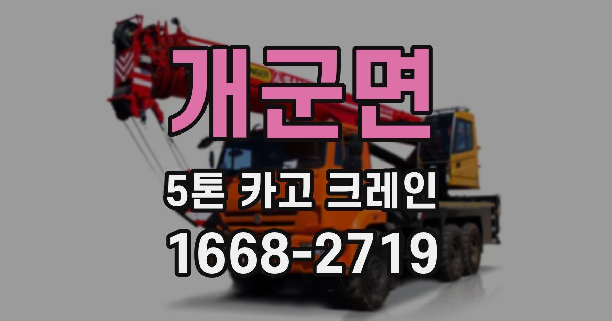 개군면 5톤 카고 크레인
