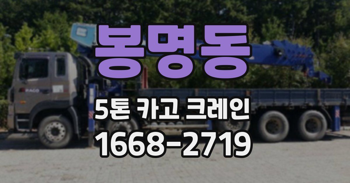 봉명동 5톤 카고 크레인
