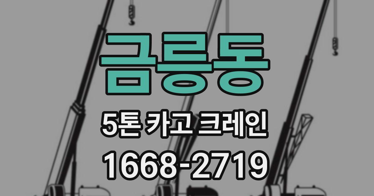 금릉동 5톤 카고 크레인