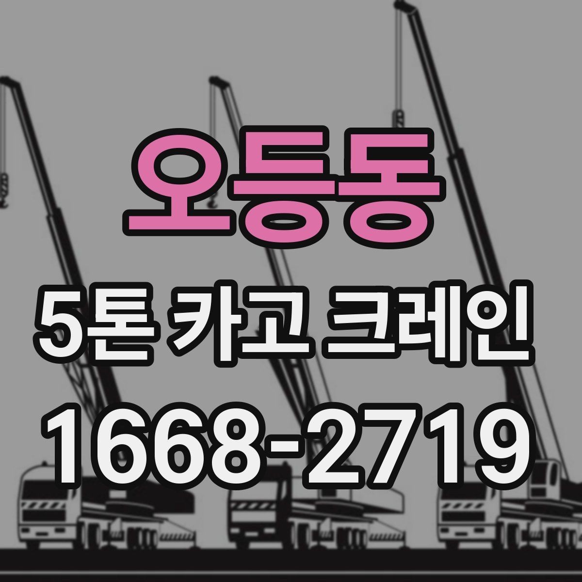 오등동 5톤 카고 크레인 현장 맞춤형 장비 선정 방법