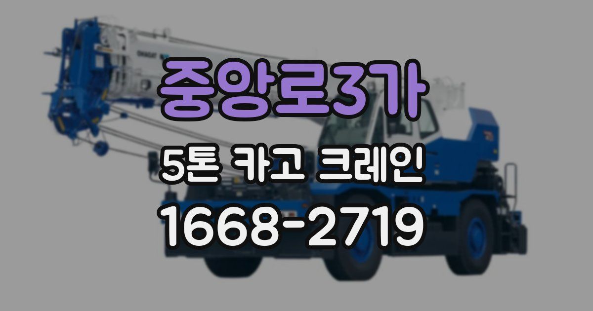 중앙로3가 5톤 카고 크레인