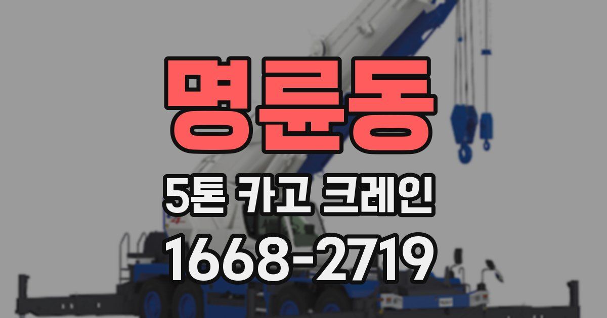 명륜동 5톤 카고 크레인