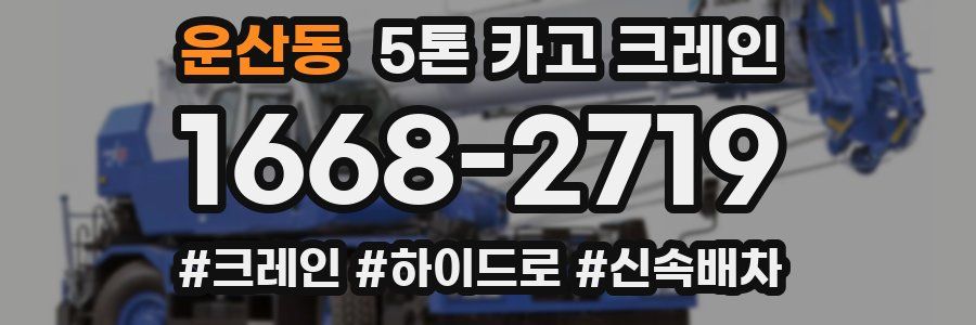운산동 5톤 카고 크레인
