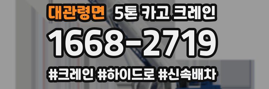 대관령면 5톤 카고 크레인