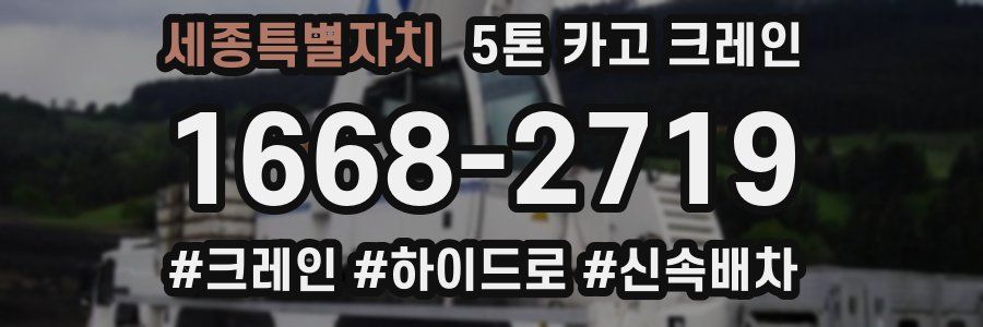 세종특별자치 5톤 카고 크레인