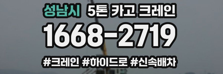 성남시 5톤 카고 크레인