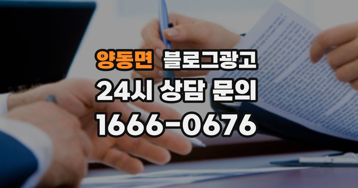 양동면 블로그 마케팅