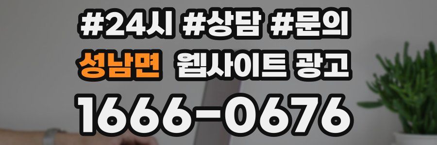 성남면 웹사이트 광고