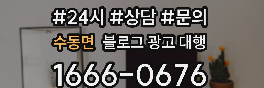 수동면 블로그 광고 대행