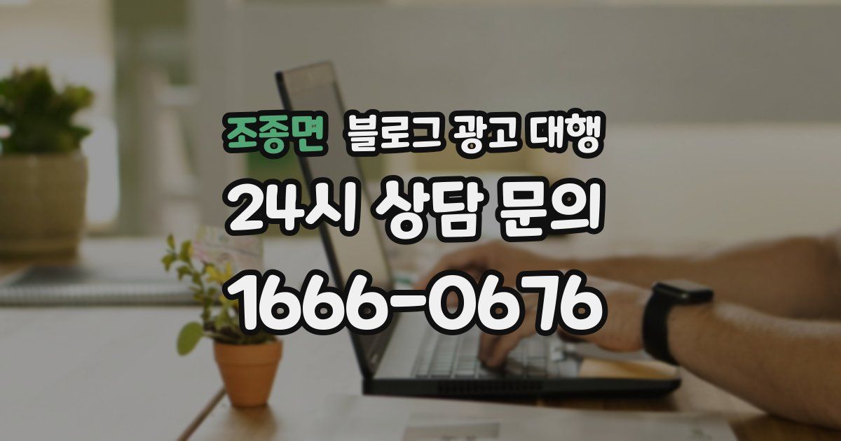 조종면 블로그 광고 대행