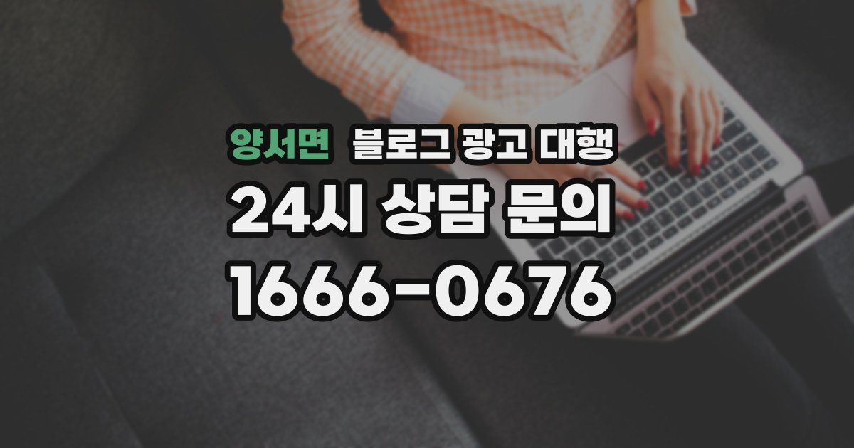양서면 블로그 광고 대행