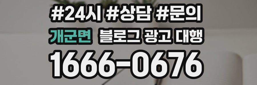 개군면 블로그 광고 대행