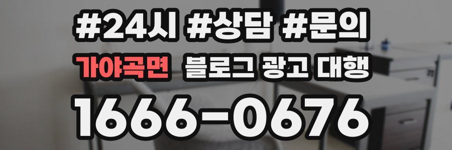 가야곡면 블로그 광고 대행