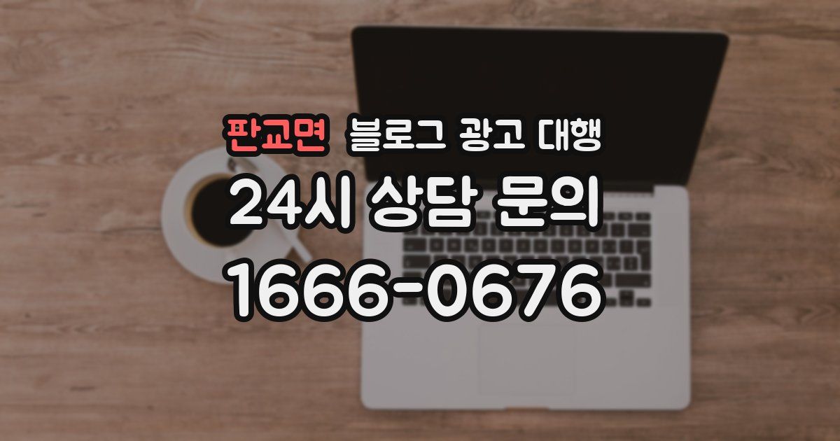 판교면 블로그 광고 대행