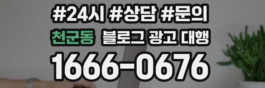 천군동 블로그 광고 대행